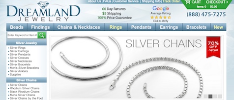 Dreamland Jewelry Website